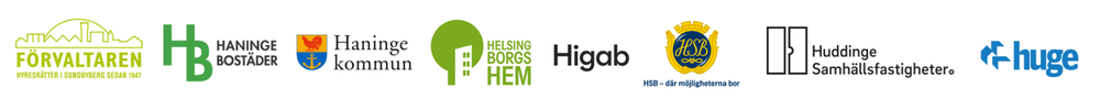 Medlemmar: Förvaltaren, Haninge Bostäder, Haninge kommun, Helsingborgshem, Higab, HSB, Huddinge Samhällsfastigheter, Huge bostäder.